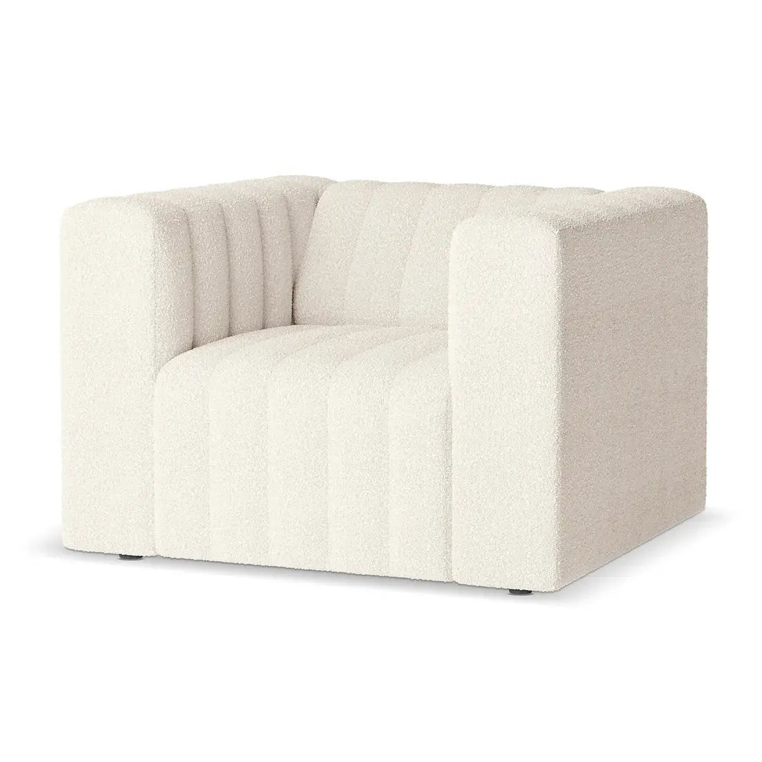 light grey boucle sofa chair living room