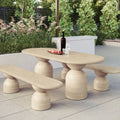 lumen 220cm outdoor concrete dining table set beige australia