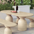 lumen 220cm oval outdoor concrete dining table australia