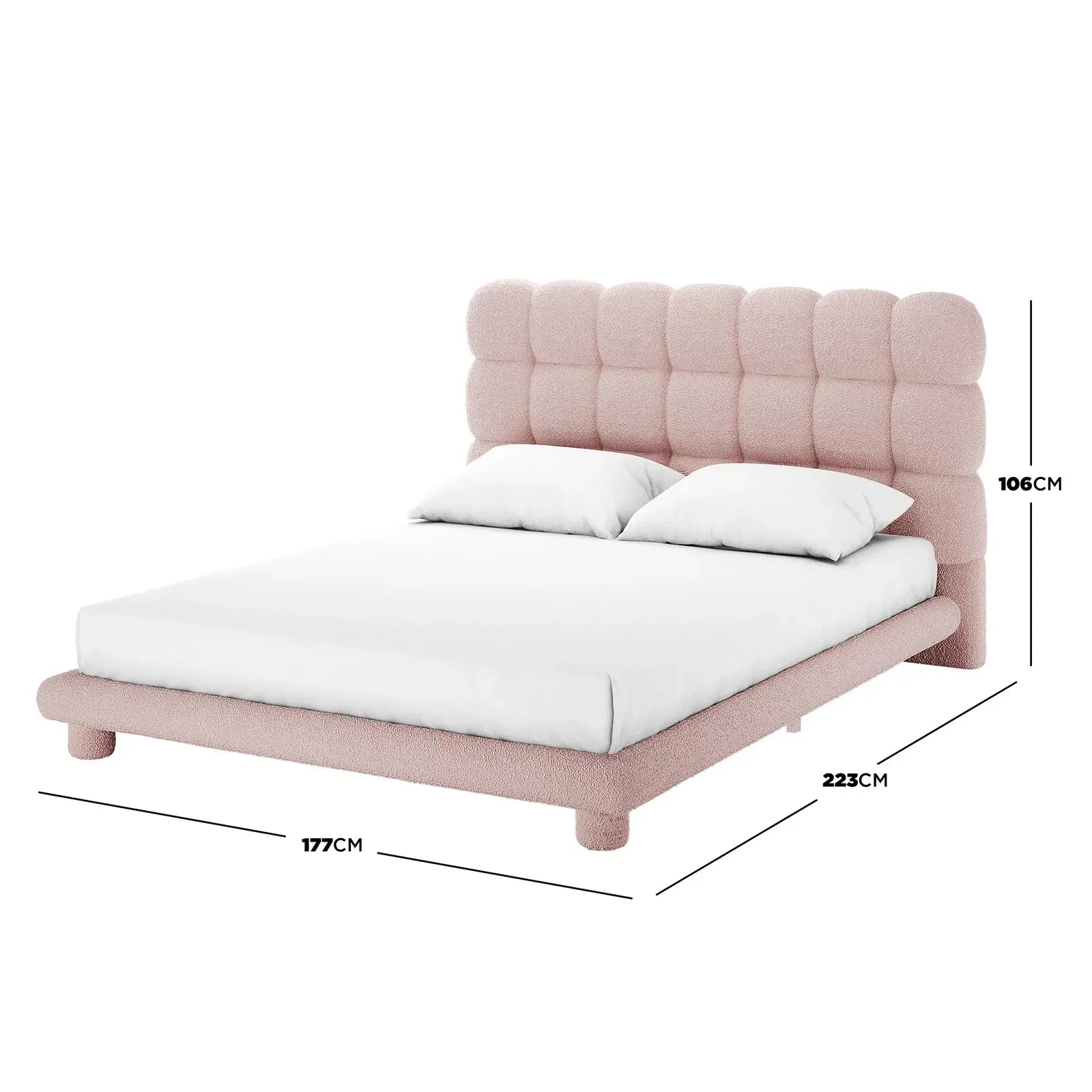luxury boucle bed frame australia aina design