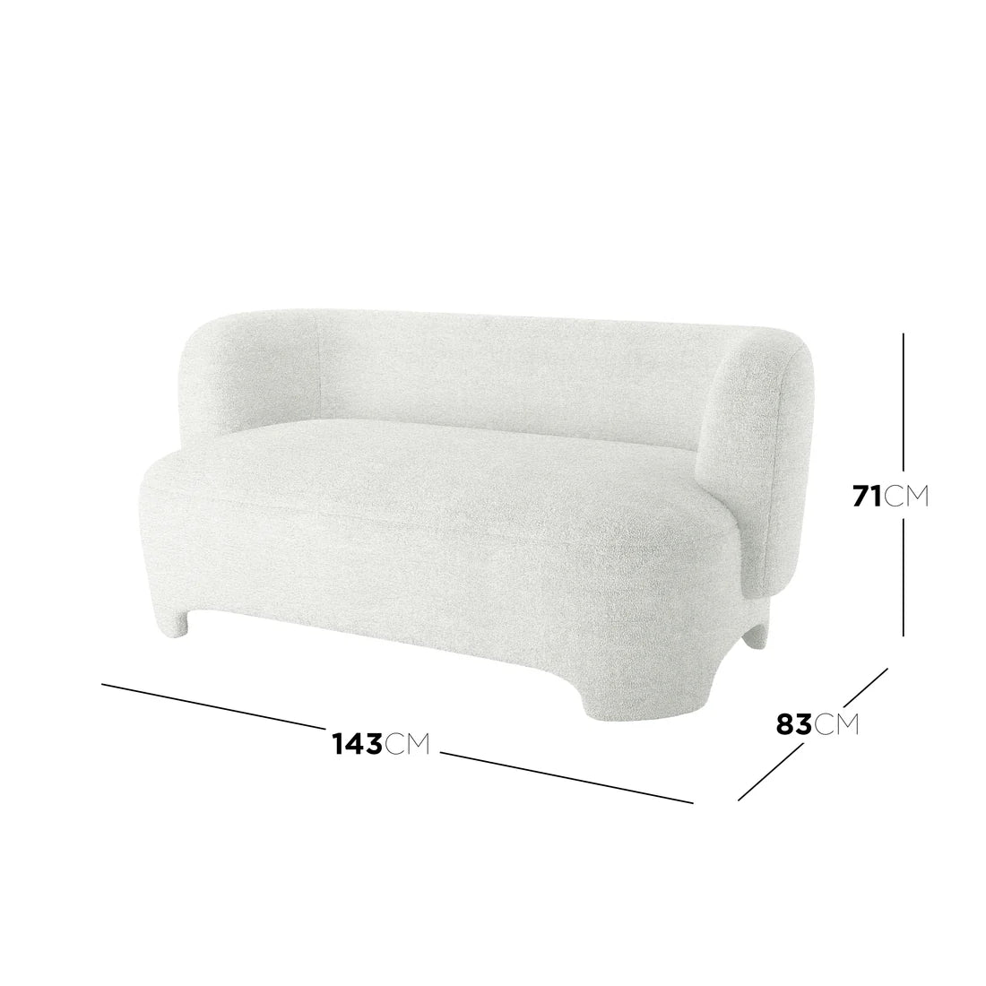 luxury boucle loveseat australia massie sofa