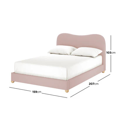 luxury curved boucle bed frame australia