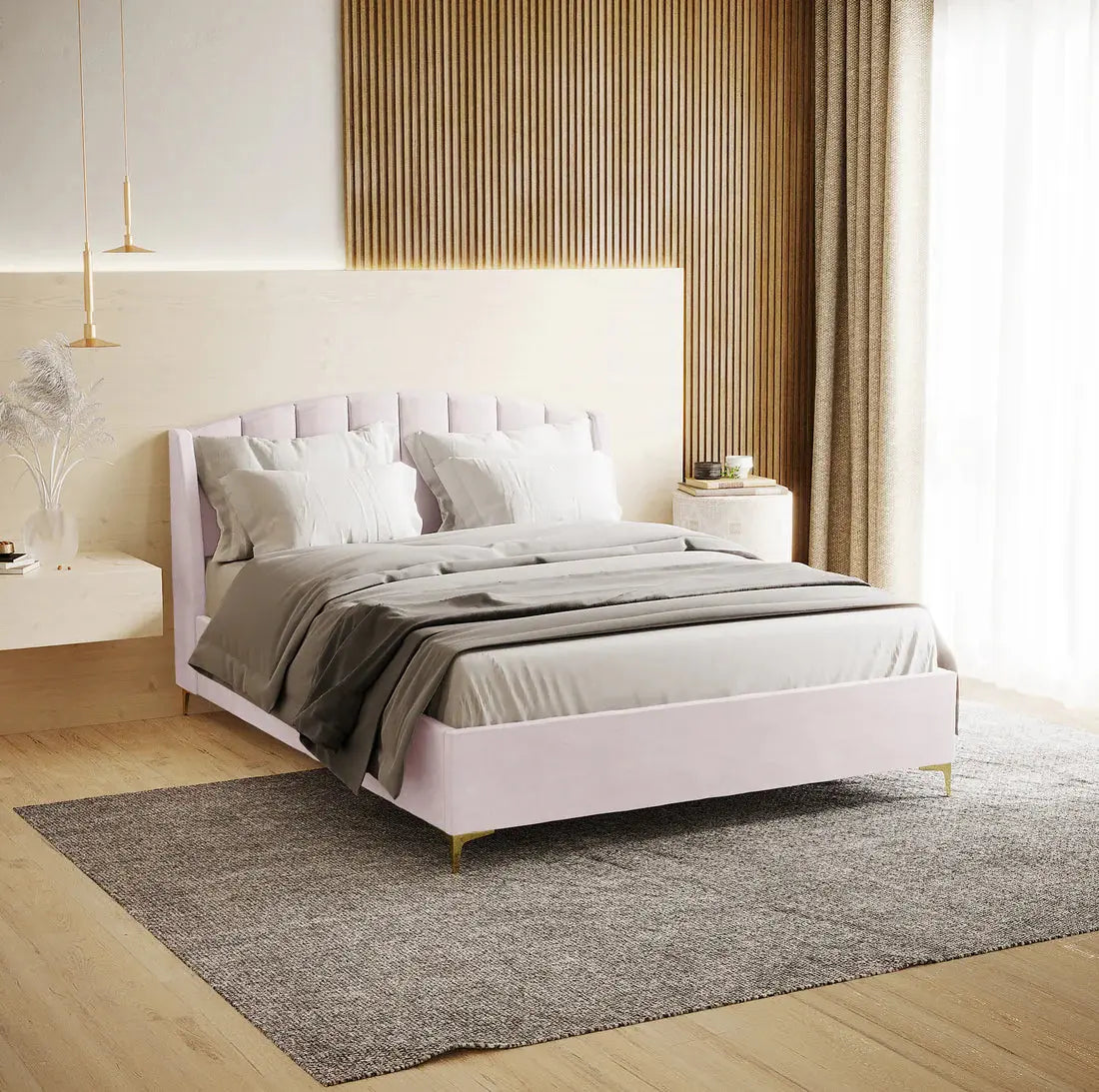 luxury wingback velvet bed frame bedroom furniture