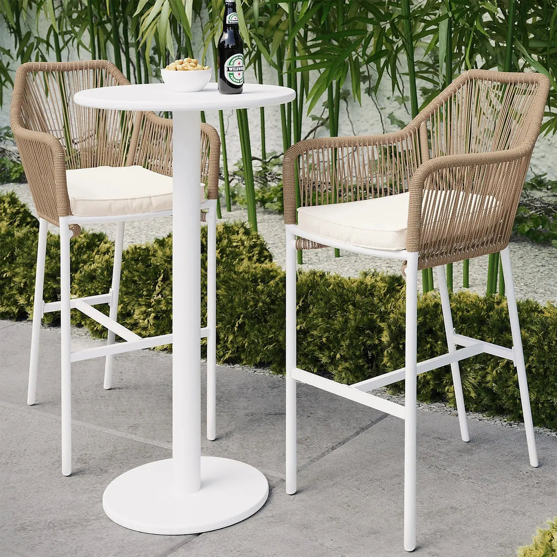 luzon tablas wicker outdoor bar table set natural australia
