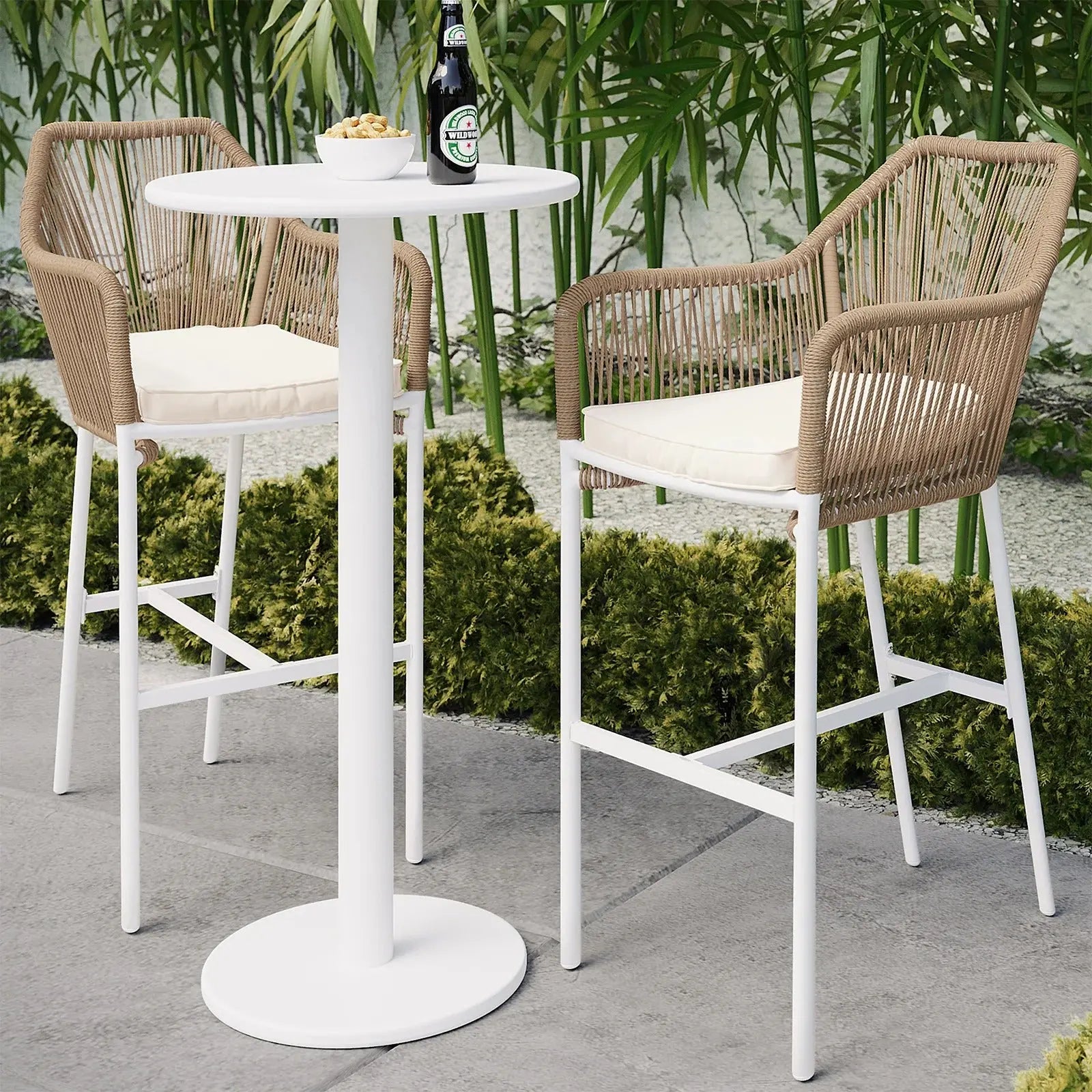 luzon tablas wicker outdoor bar table set natural australia