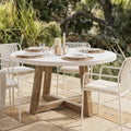 magnus 138cm round concrete outdoor dining table australia