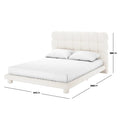 minimalist boucle double bed frame modern bedroom