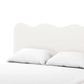 minimalist boucle double bed frame modern interior
