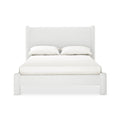 minimalist double boucle bed frame cream white