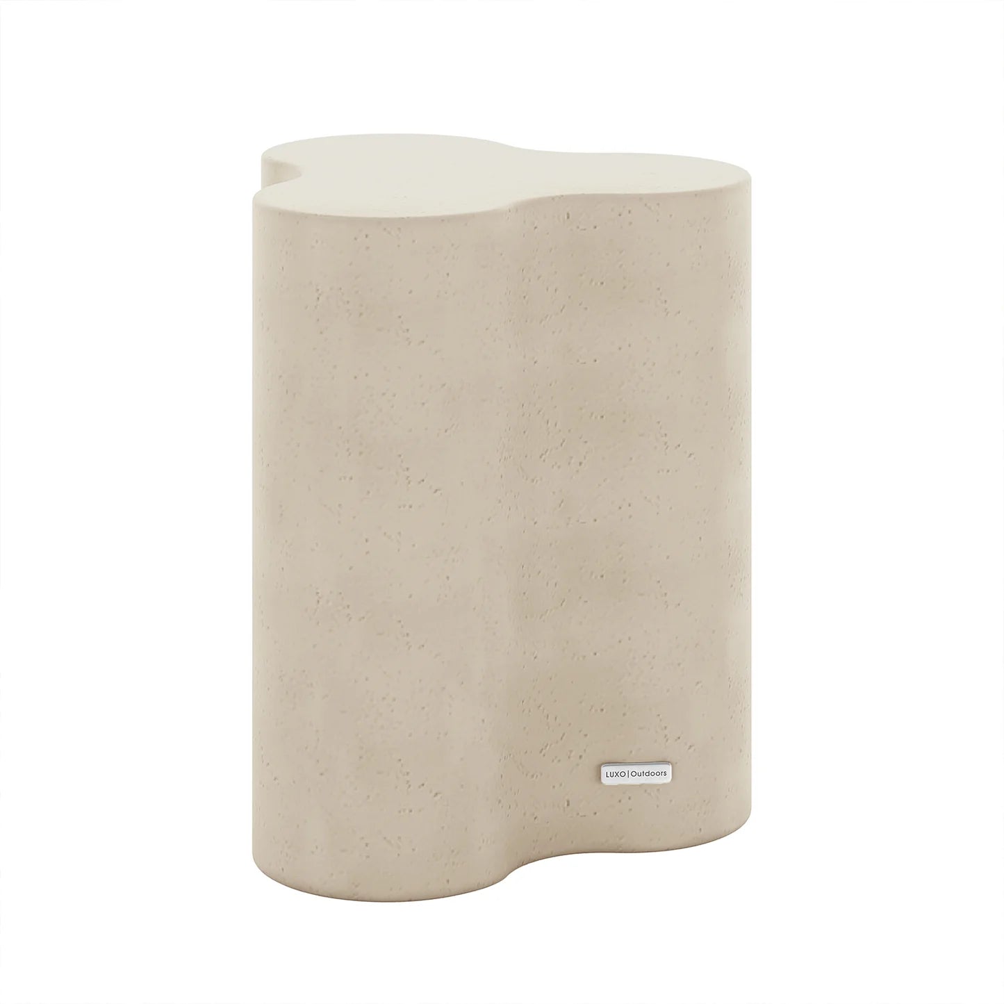 minimalist outdoor concrete side table in antique white