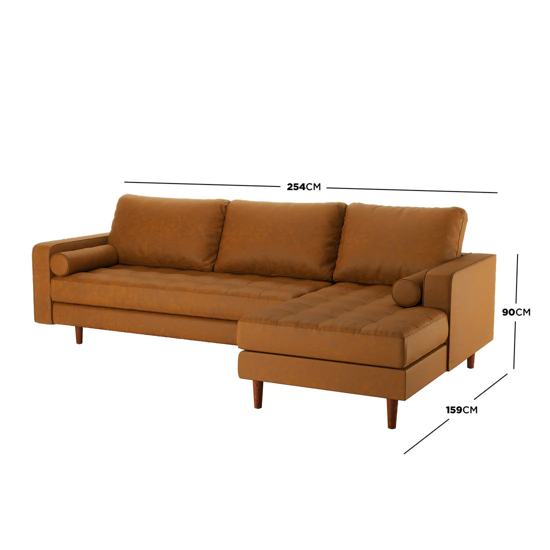 modern PU leather sofa with chaise lounge Australia