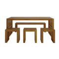 modern acacia outdoor dining set for patio and backyard dining