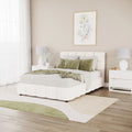 modern boucle bed frame beyond living australia