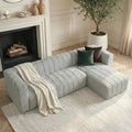 modern boucle chaise sofa beyond living