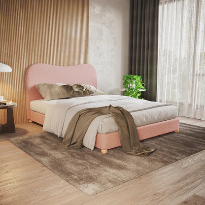 ginnie double curved boucle cloud bed frame australia