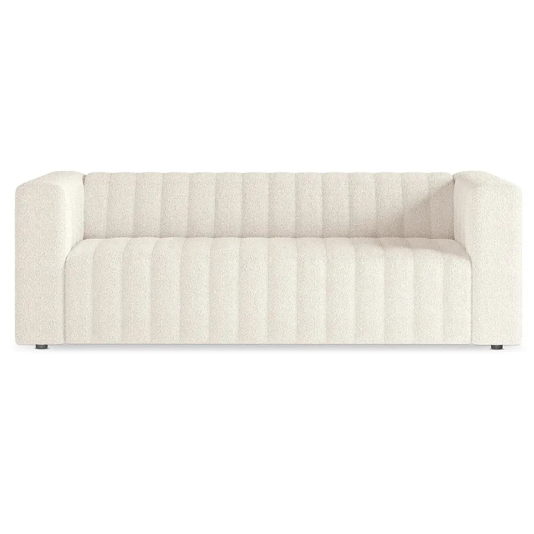 modern boucle couch cream white