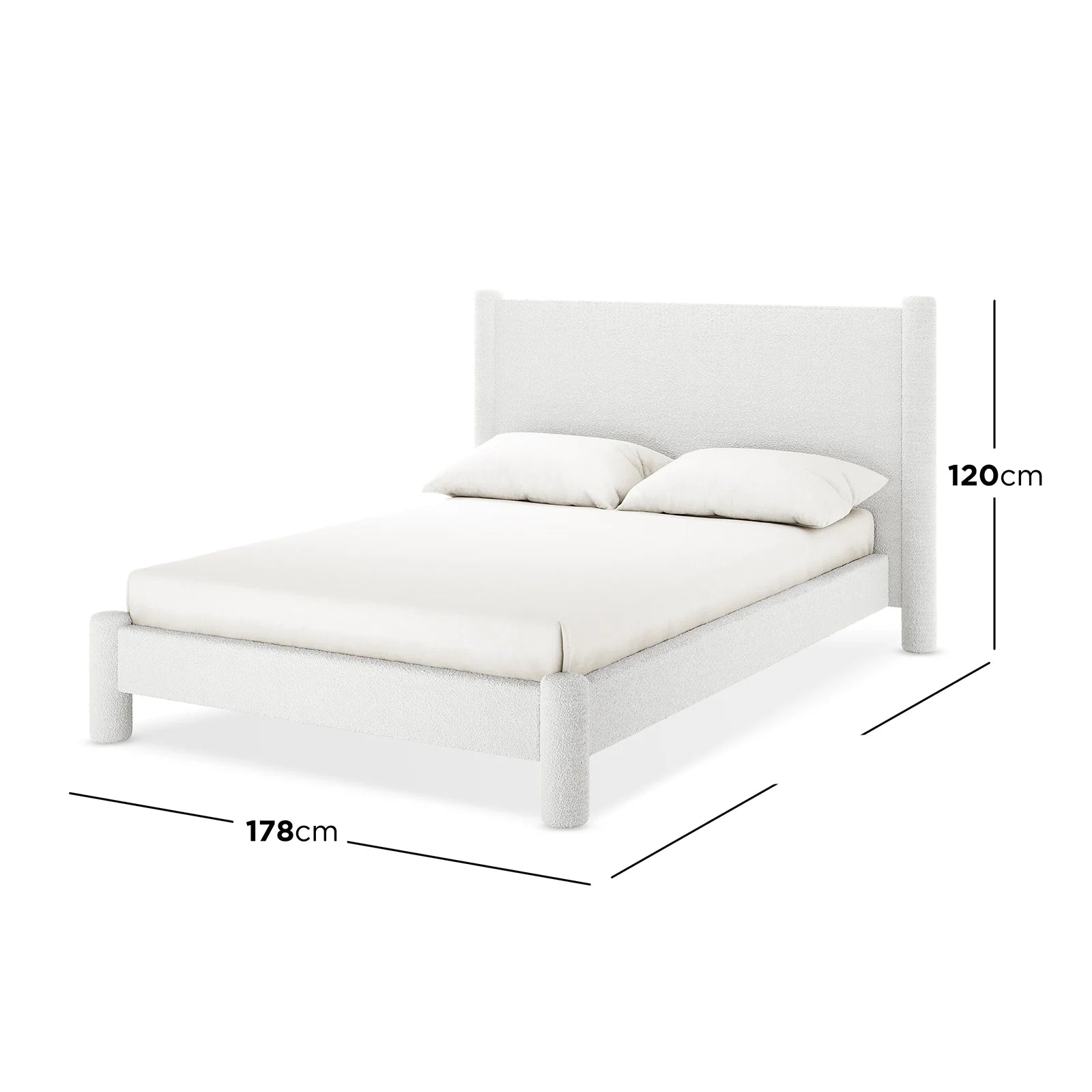 modern boucle double bed frame beyond living australia