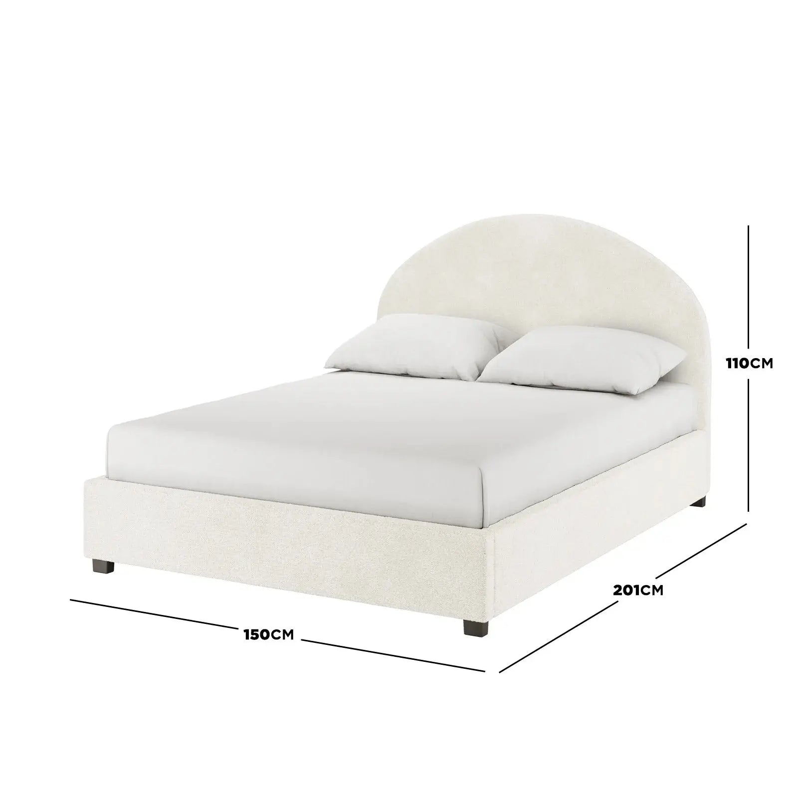 modern boucle storage bed frame beyond living