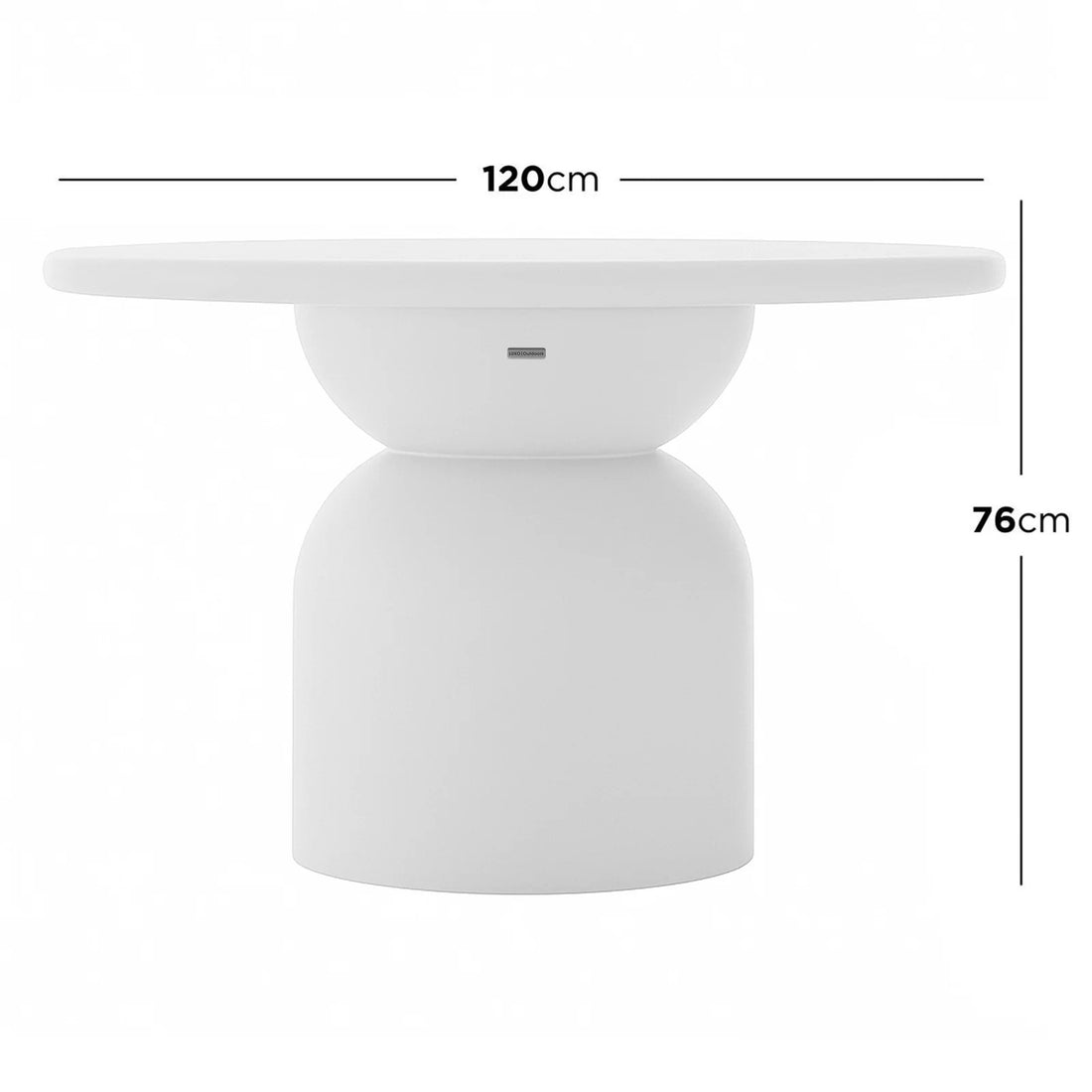 krates 120cm round outdoor concrete dining table white australia