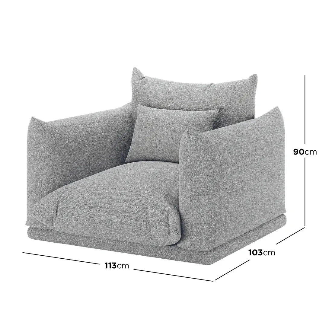 modern grey boucle lounge chair Australia