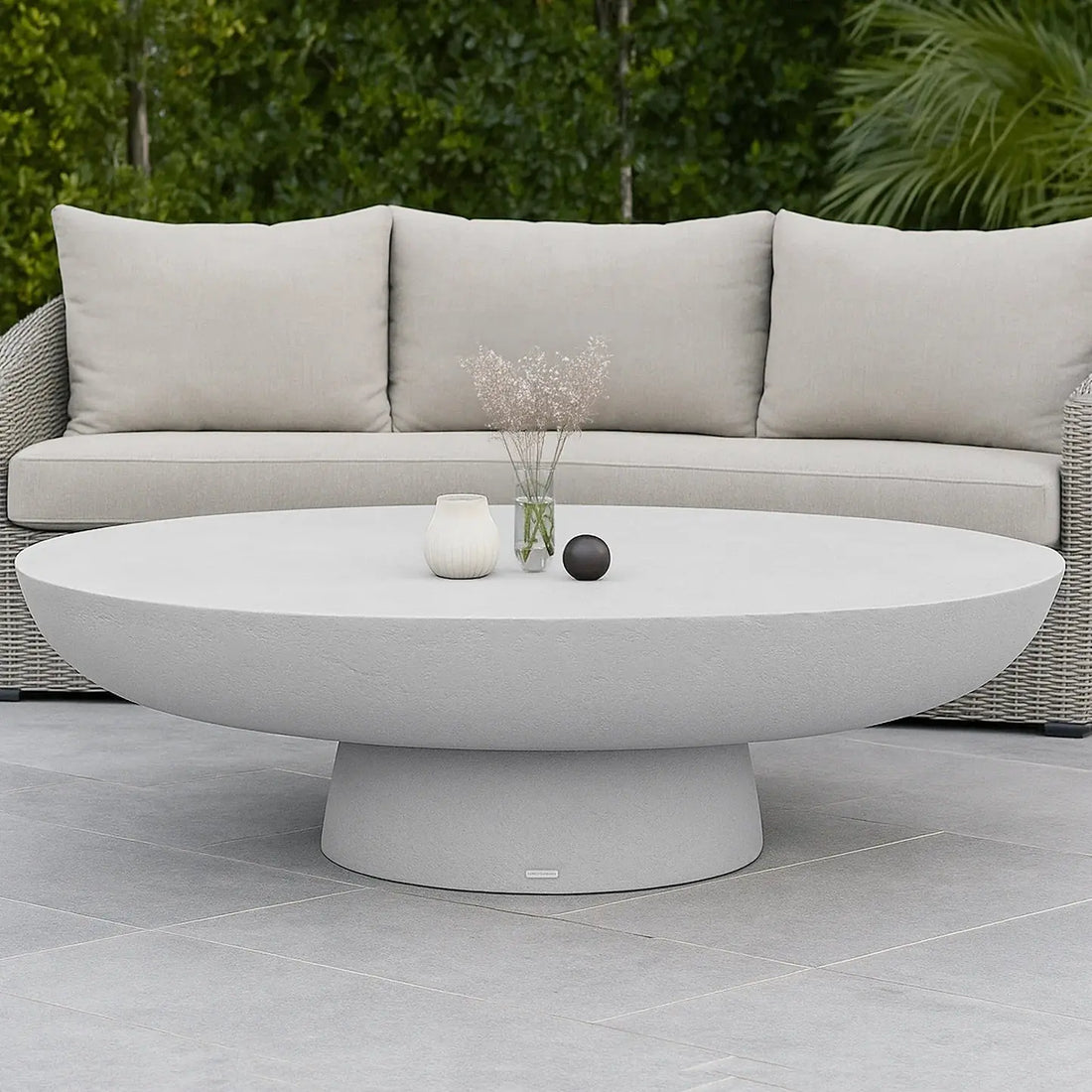 cassius oval outdoor concrete coffee table australia