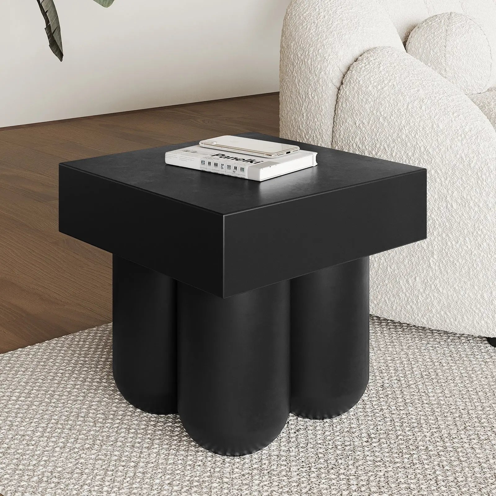 modern outdoor concrete side table beyond living