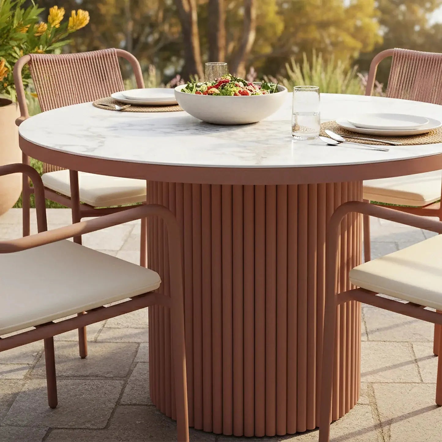 modern outdoor dining table sintered stone