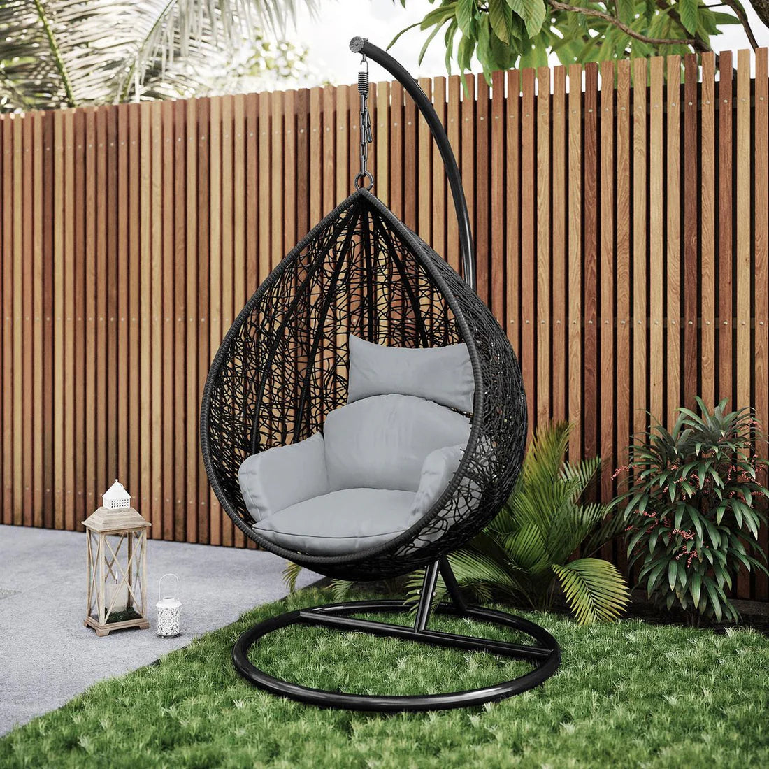 modern outdoor hanging egg chair for patio relaxation