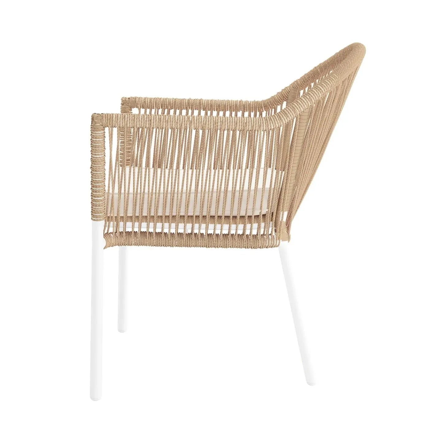 natural pe wicker patio dining chair set