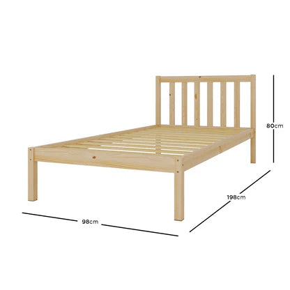 natural wooden bed frame single size bedroom furniture