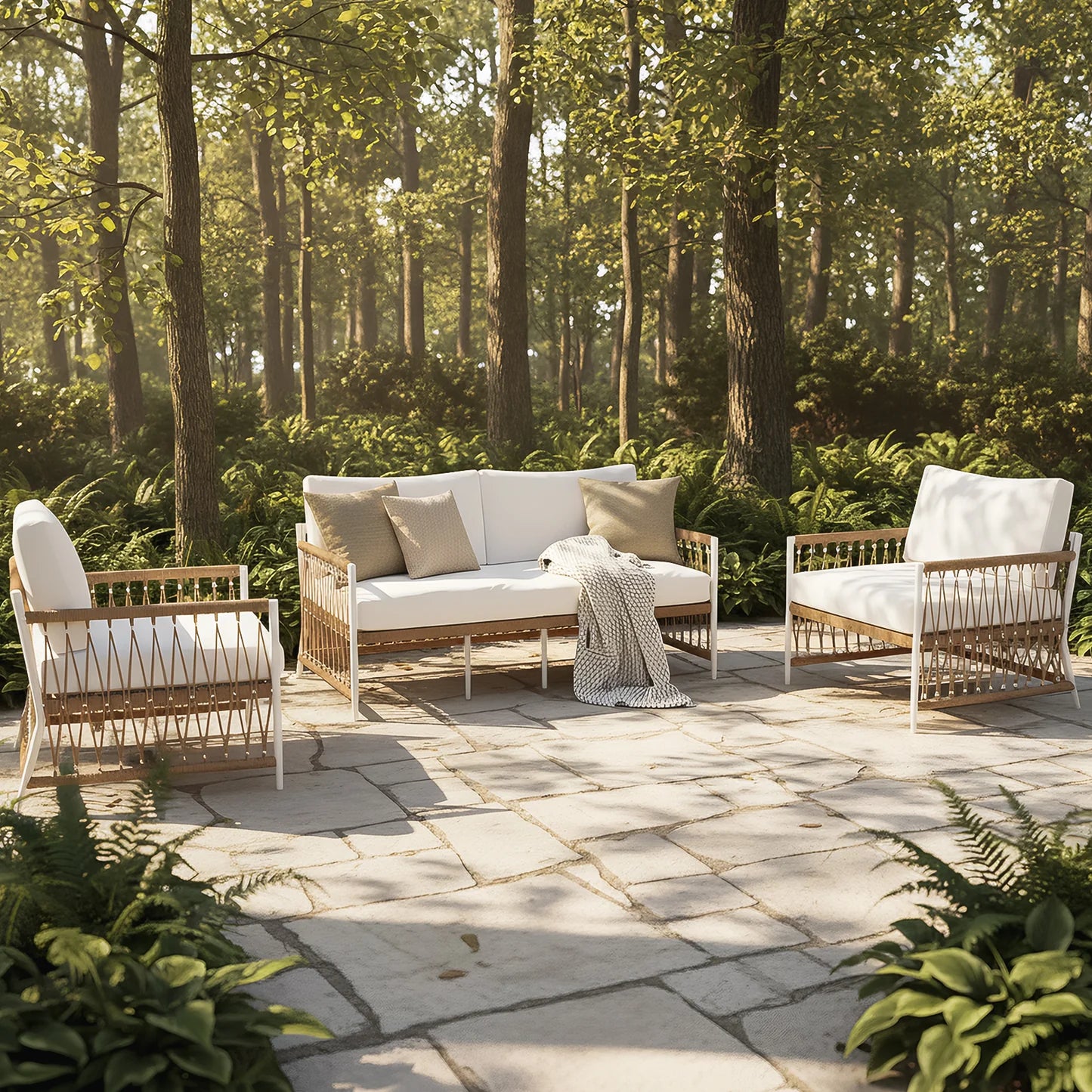 nuevo 4 seater wicker outdoor lounge set light beige australia