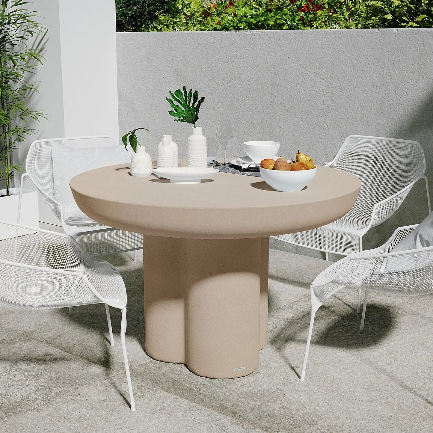 oberon 120cm round outdoor concrete dining table australia