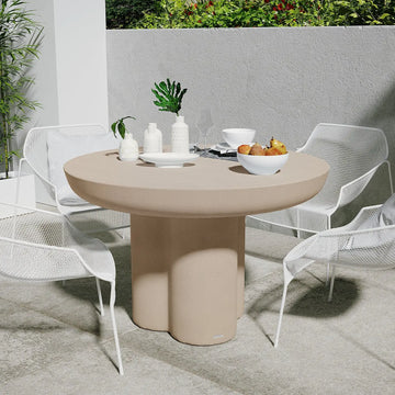 oberon 120cm round outdoor concrete dining table australia