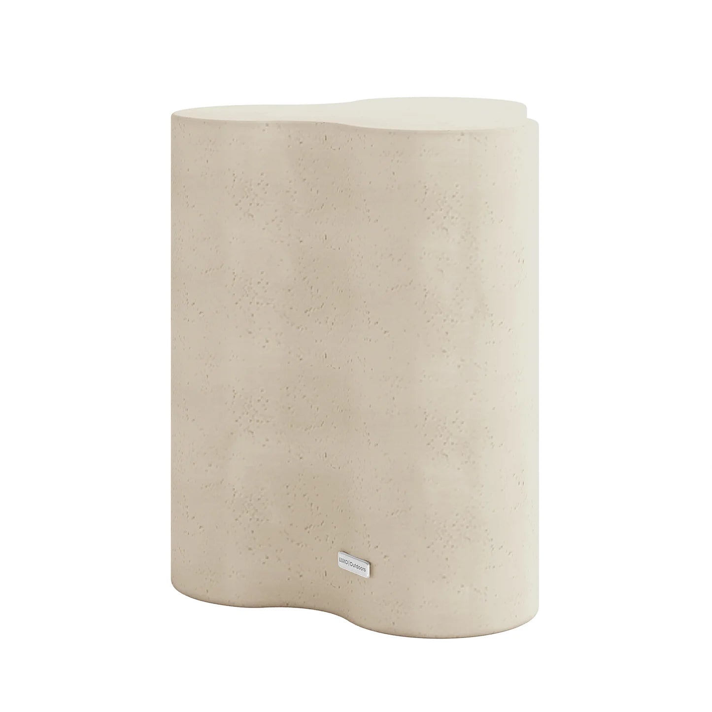 outdoor concrete side table curved antique white patio table