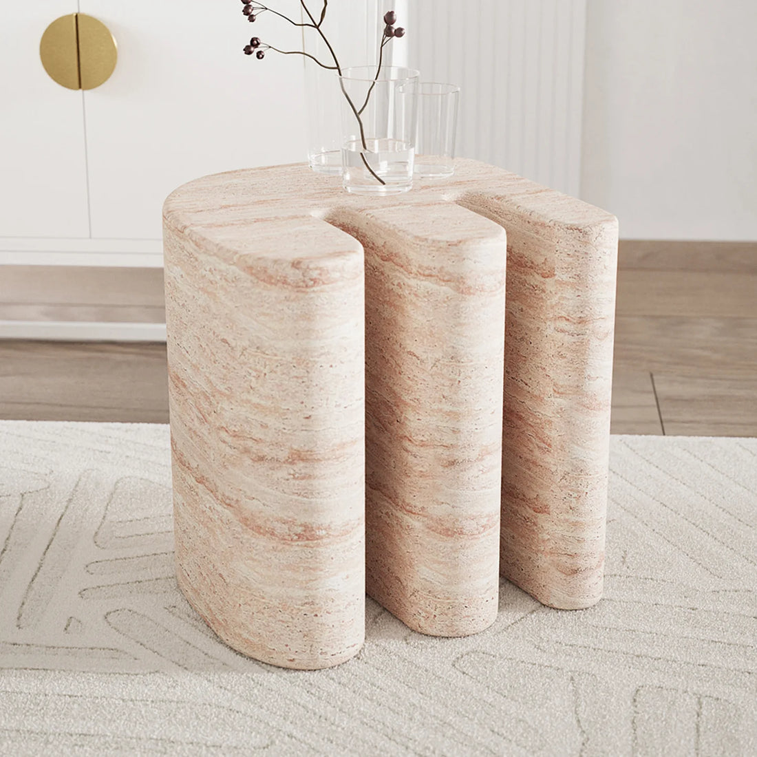 outdoor concrete side table round travertine patio table
