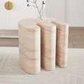 outdoor concrete side table round travertine patio table