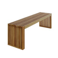 outdoor hardwood dining table with benches for patio seating