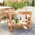 outdoor kitchen prep trolley with drawer and removable trays