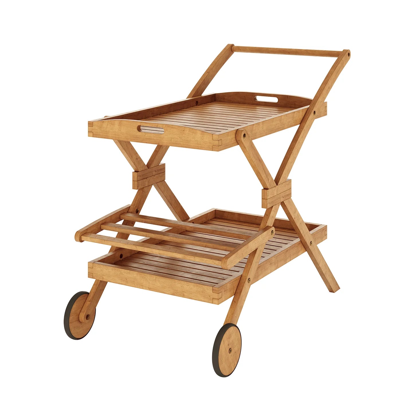 outdoor kitchen prep trolley with wheels and shelves