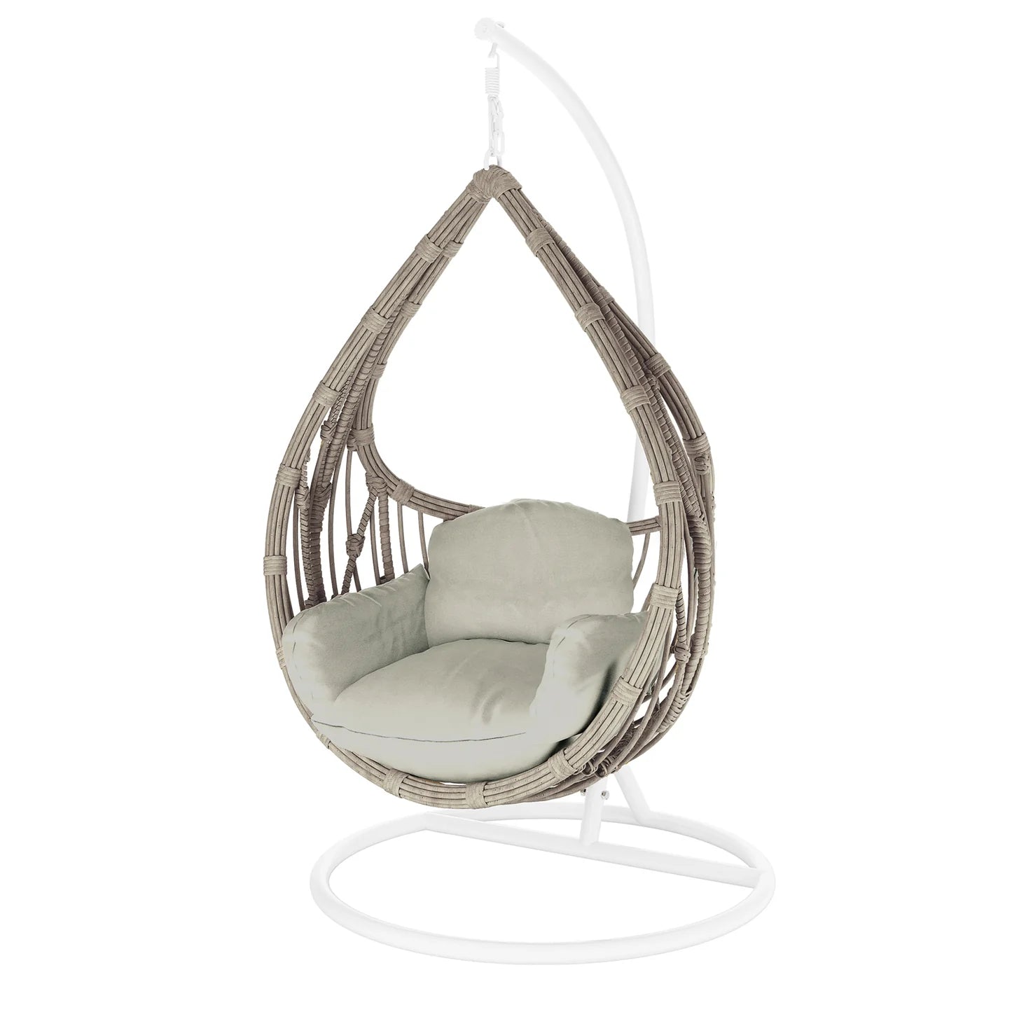 outdoor rattan egg chair with sage cushion patio pod chair