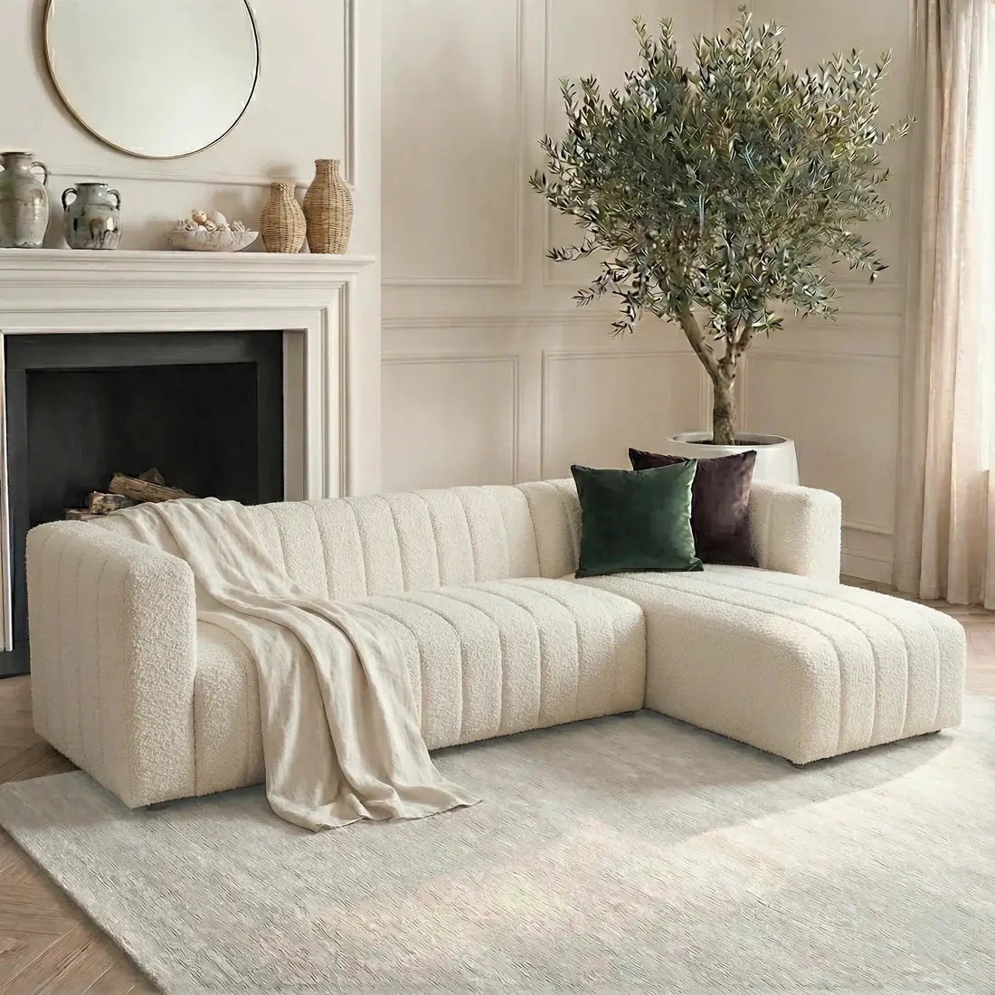 parisa tufted boucle sofa with chaise australia