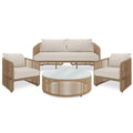 patio wicker sofa set 4 seater outdoor furniture