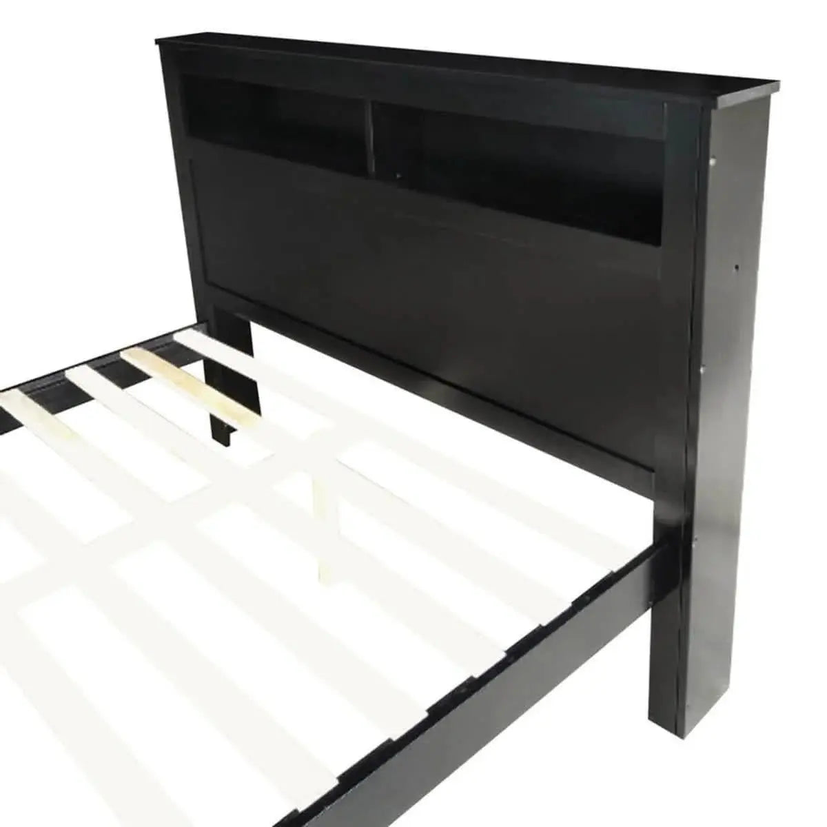 porcia double wooden storage bed frame with shelves white australia