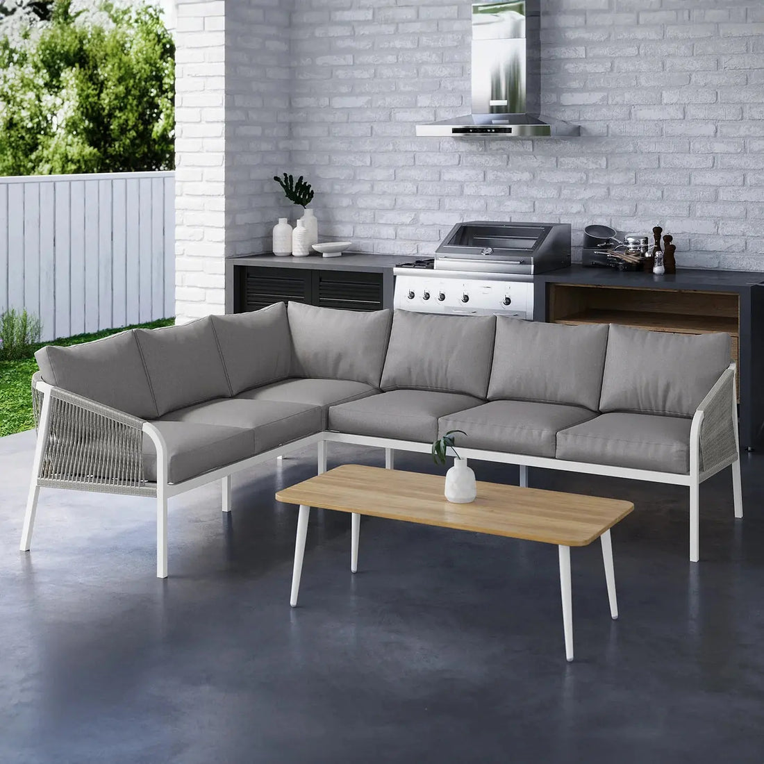 stylish rattan outdoor sofa lounge set patio furniture australia