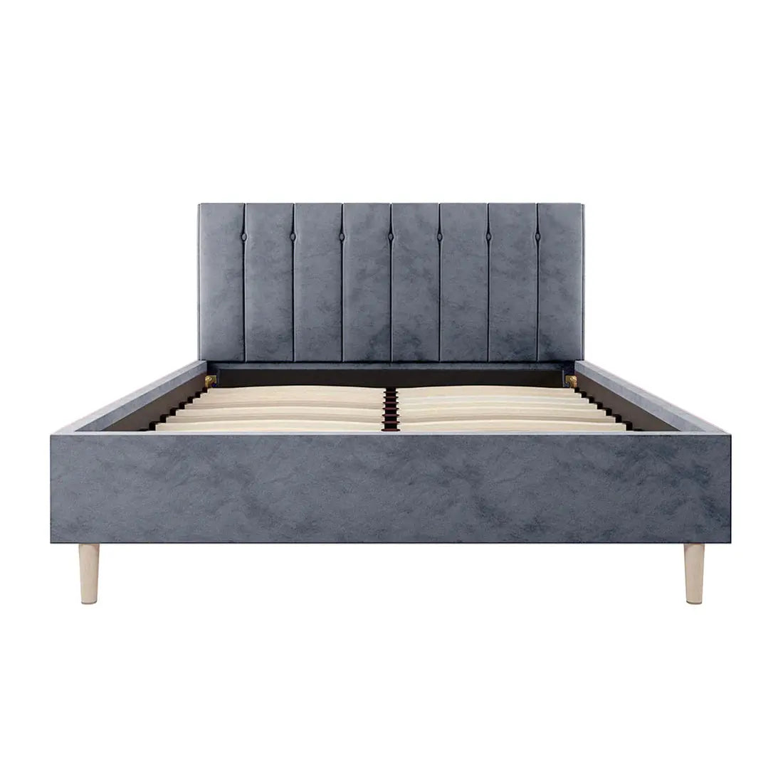 premium velvet fabric bed frame beyond living