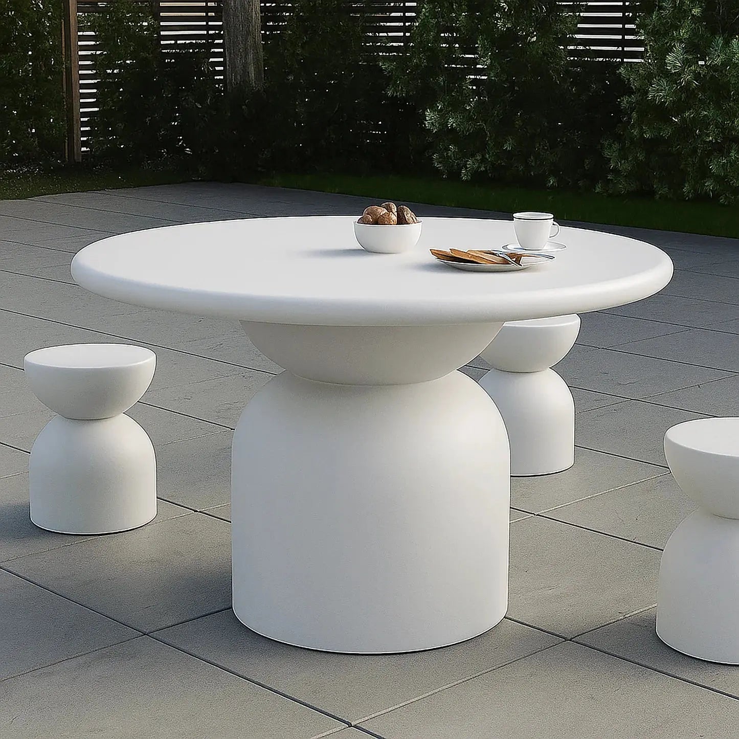 premium concrete patio dining table beyond living