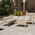 rosa 5 seater corner outdoor sofa set with table beige australia
