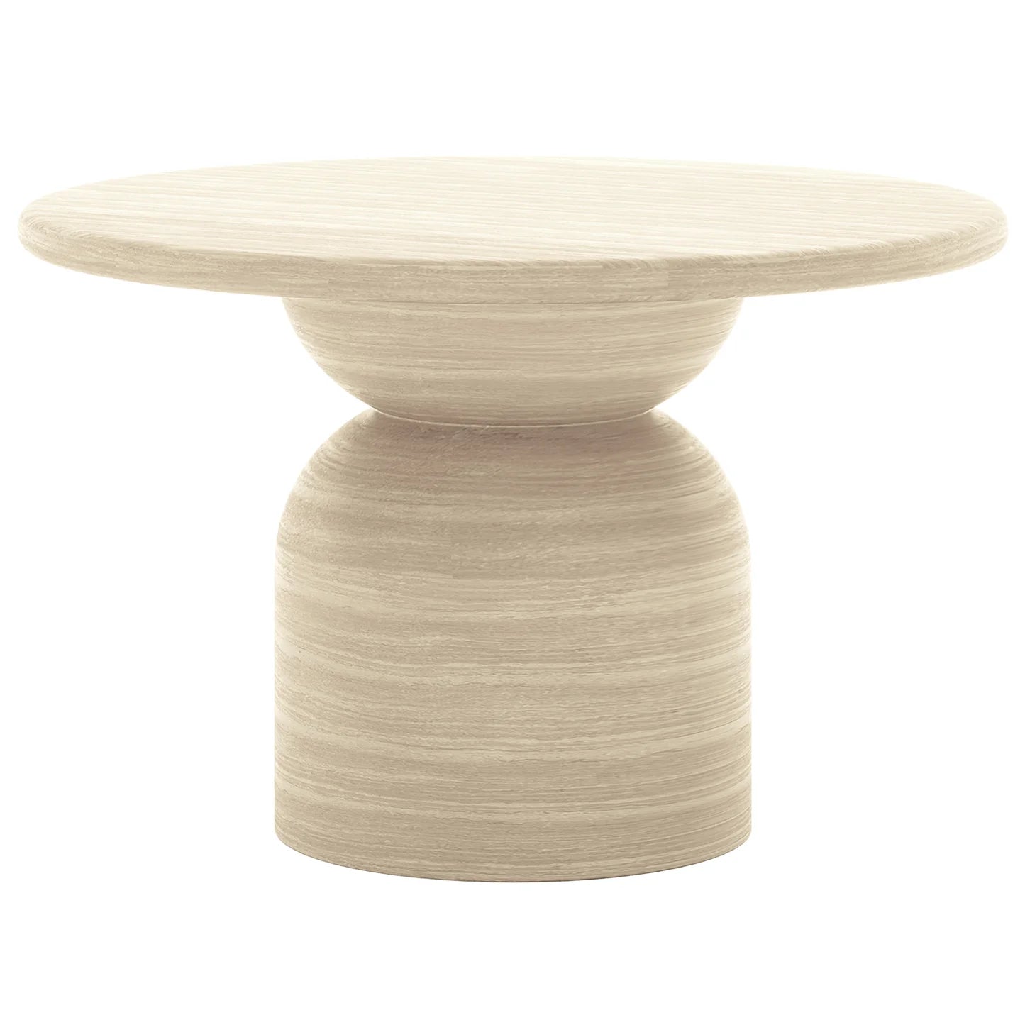 round outdoor concrete dining table 120cm beige patio table