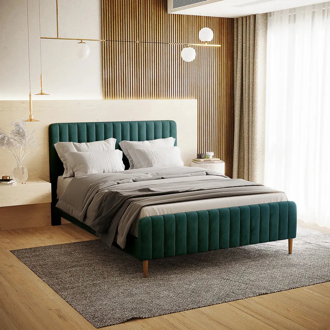 seneca channel tufted velvet fabric bed frame australia