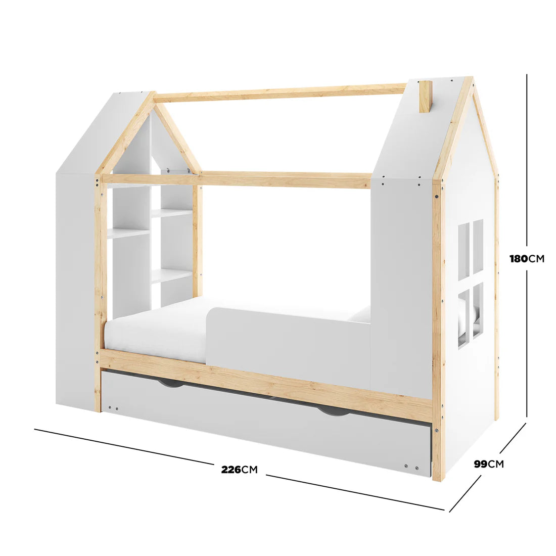 single kids storage bed house frame design